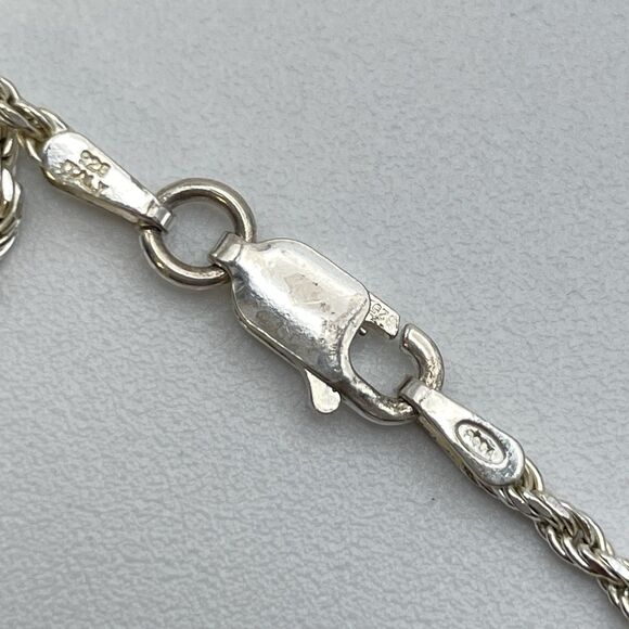 Italy 925 Sterling Silver Abalone Stone Teardrop Pendant Necklace Chain Boho - Picture 9 of 9